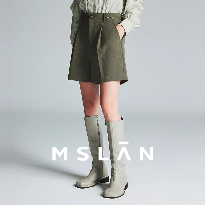 MSLAN【商场同款】春季新款民族风腰节气质时尚设计感西装裤MFDK039