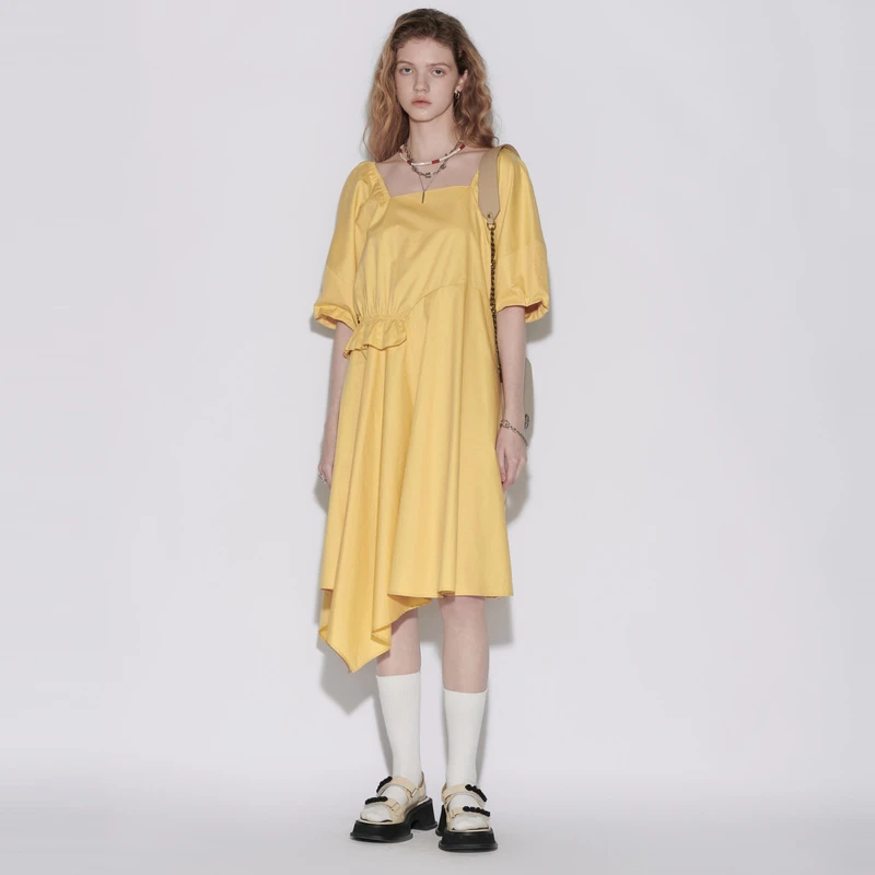 MSLAN【商场款】夏季新款时尚休闲气质显瘦不规则色连衣裙 MEBA4108