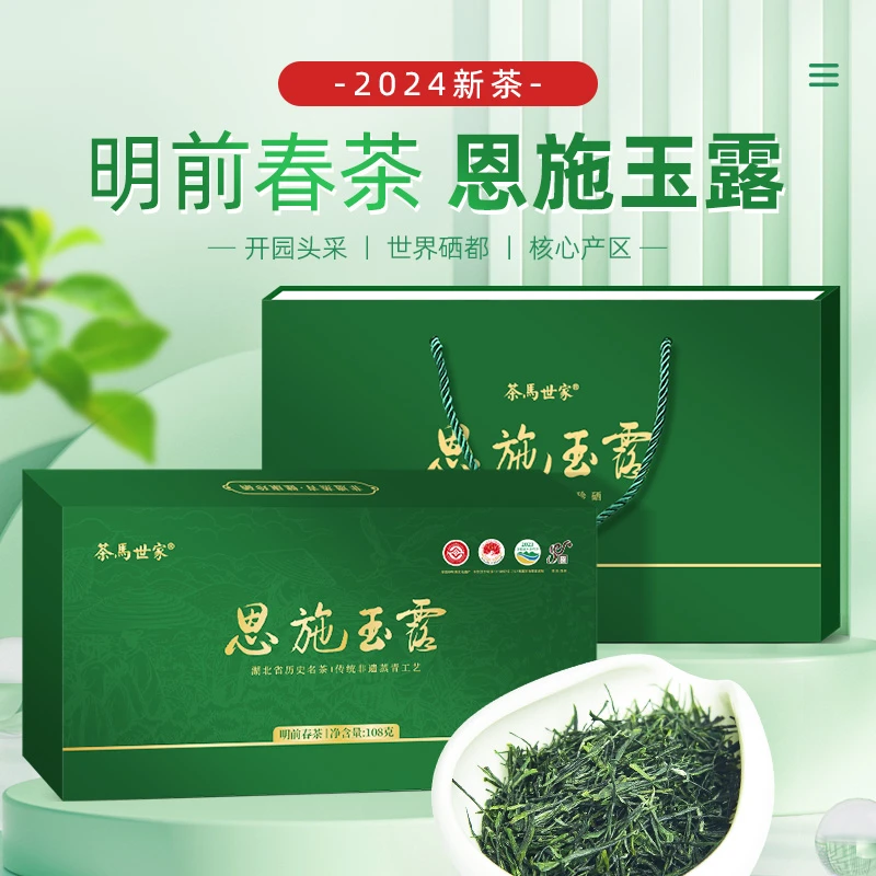 茶马世家2024年新茶恩施玉露绿茶叶春茶明前茶伴手礼茶叶礼盒108g