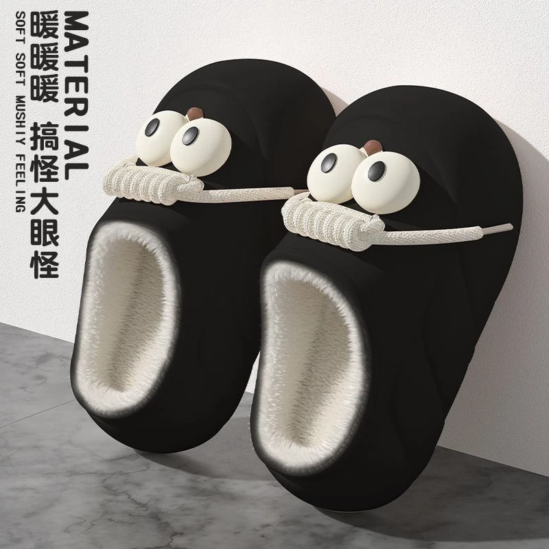 2024包跟厚底防水棉拖鞋女款秋冬季新款保暖家用外穿卡通棉鞋女