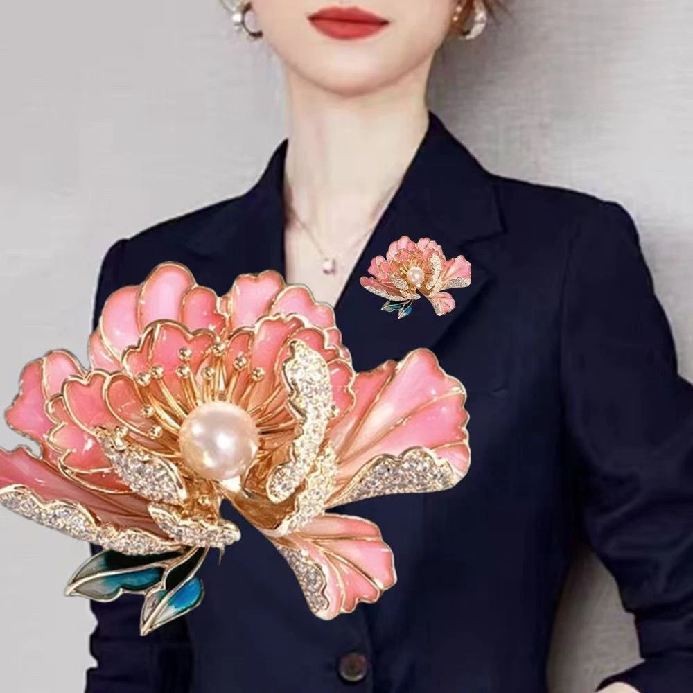 牡丹花胸针高档女精致国潮中式胸花古典气质花朵别针衣服配饰礼物