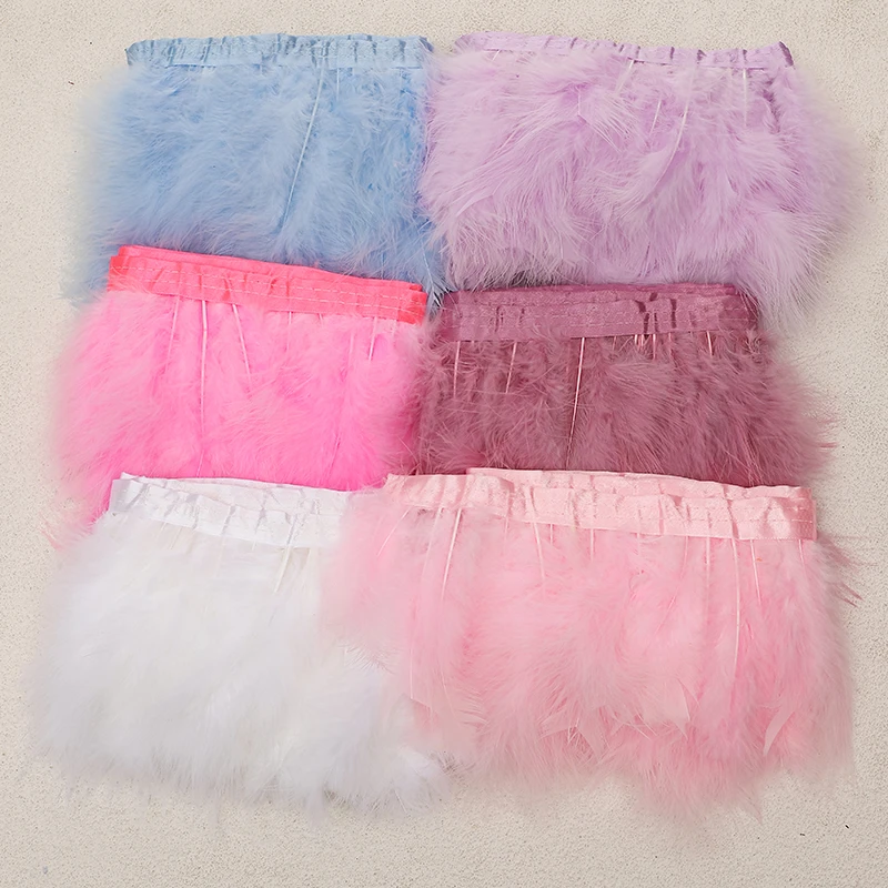 diy羽毛饰品2米火鸡全绒布带 羽毛裙边 演出晚会服装辅料