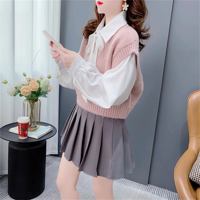 糖果色无袖圆领针织马甲女2023新款秋季时尚洋气简约百搭坎肩背心