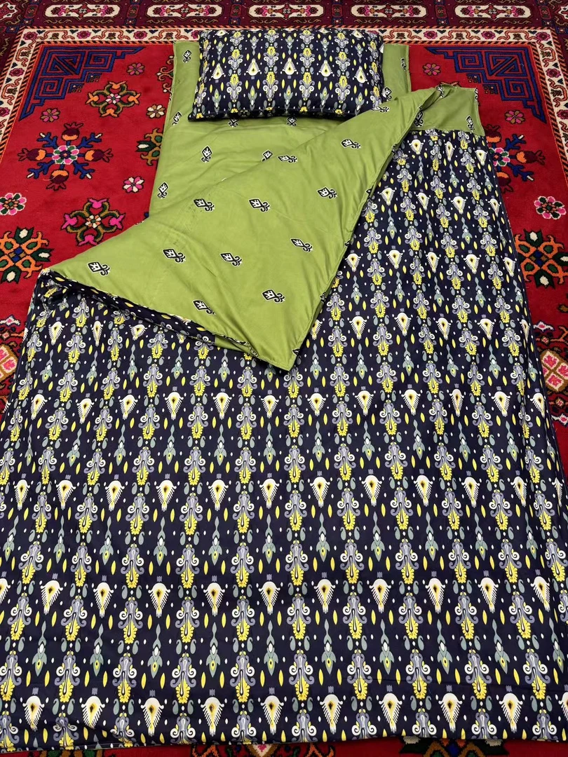 新款AB面床单用品 【绿蓝色】 舒适柔软 超软床单手工花色