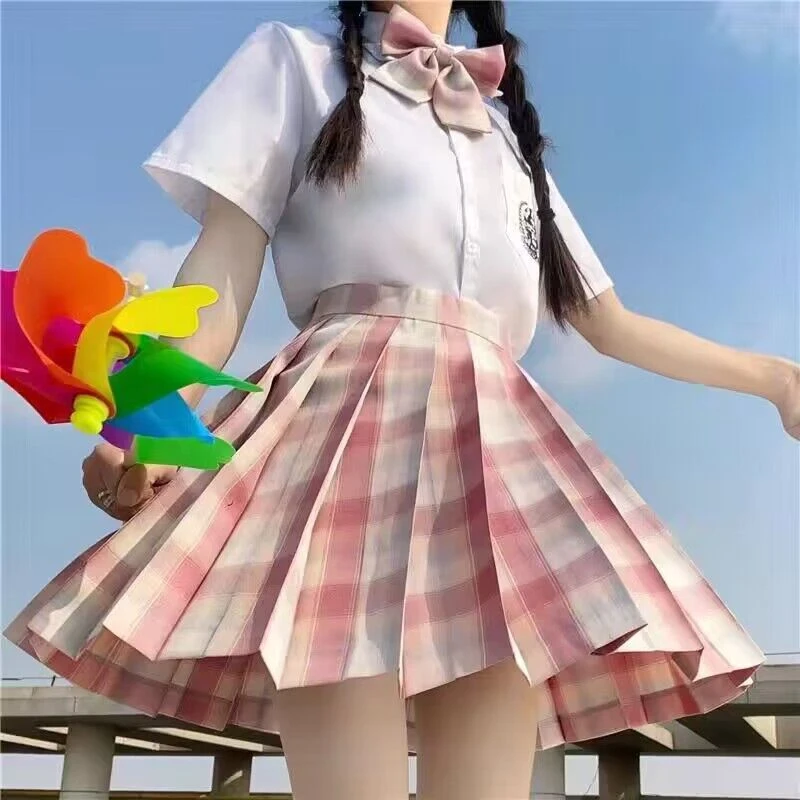 jk制服格裙原创正版春夏日系学院风校供感全套百褶半身裙子套装女