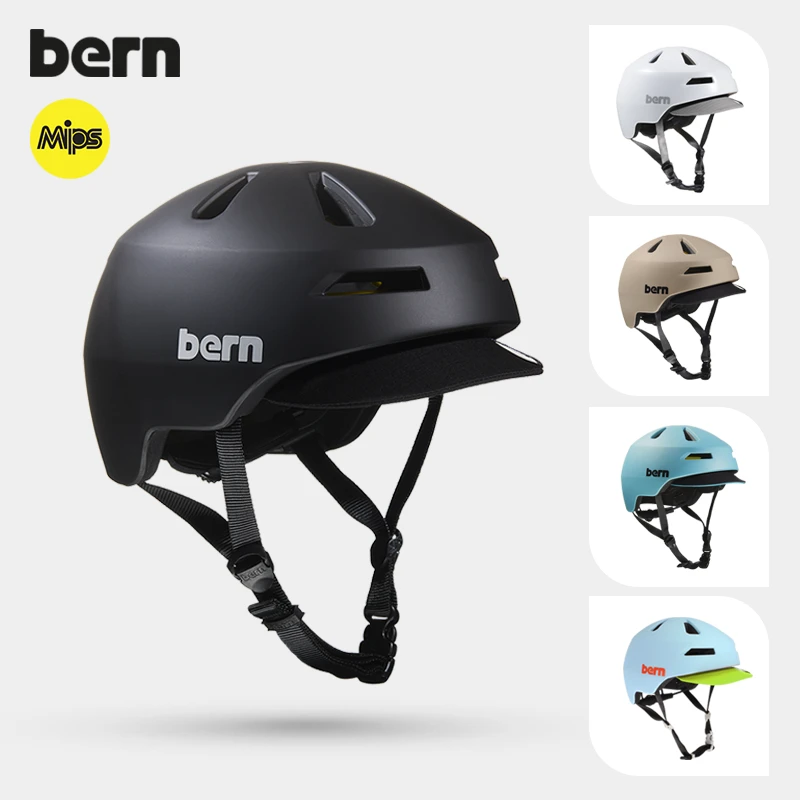 2425新款bern头盔夏季骑行滑板车安全防护滑水头盔男女mips加强