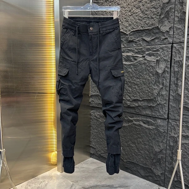 口碑秋上新男士潮流工装裤百搭休闲裤时尚多口袋束脚裤子美式复古