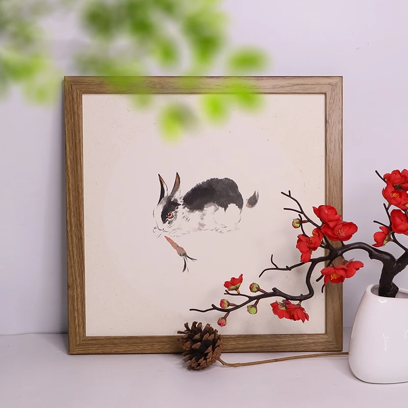 直播间【38x38复合木】4个正方形装裱画框复合木 宣纸卡纸画框 挂墙