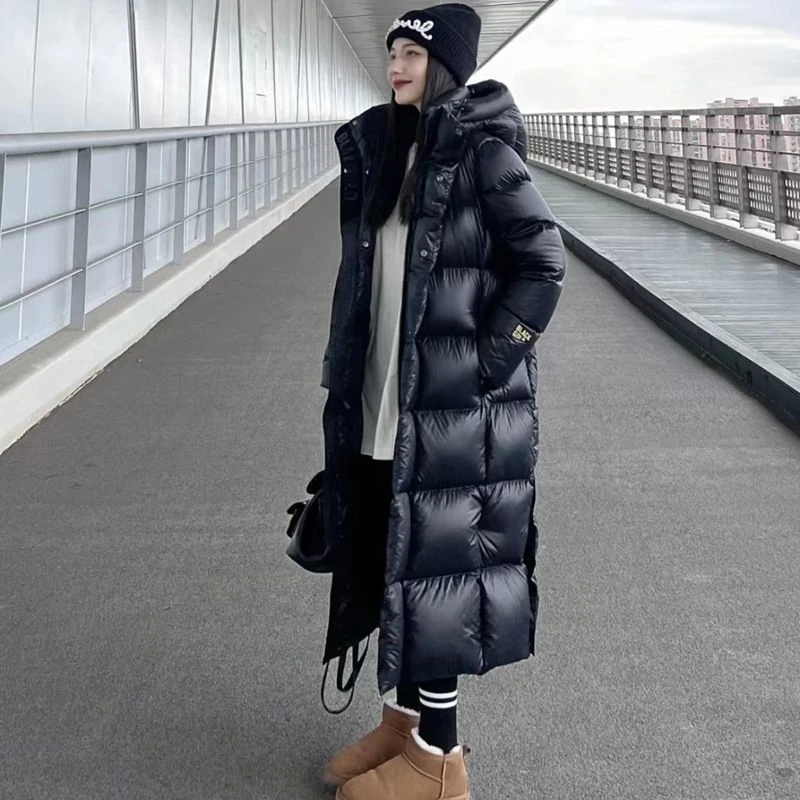 鸭鸭黑金羽绒羽绒棉男女情侣冬季2023新款中长款过膝极寒超厚高羽