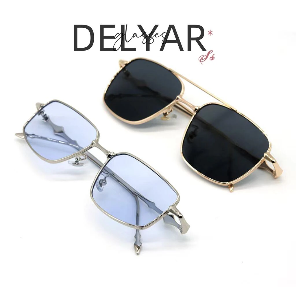 Madein X时尚方形眼镜蓝光墨镜男女同款金属框复古太阳镜欧若风