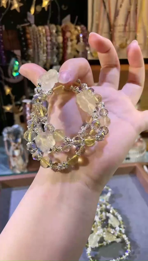 【闪购商品】水晶手链未镶嵌SG022黄水晶凤九超闪手链
