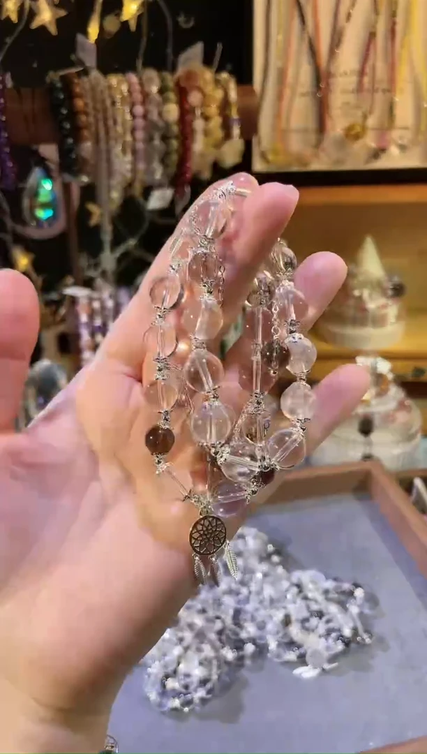 【闪购商品】水晶手链未镶嵌B298白水晶捕梦网手链