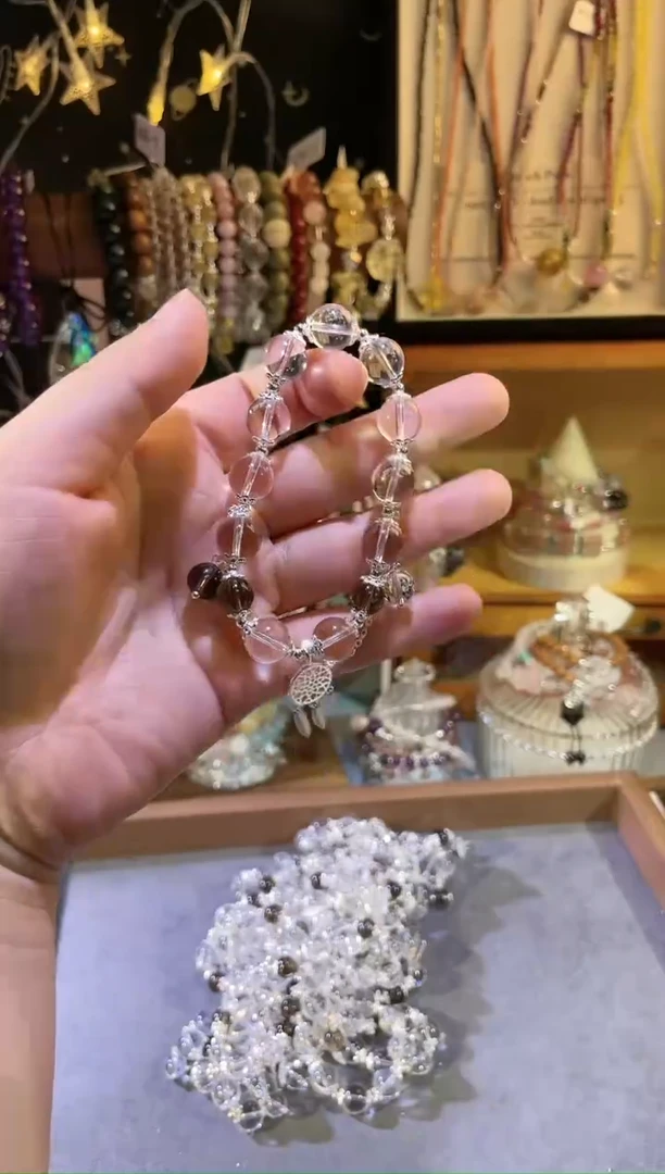 【闪购商品】水晶手链未镶嵌B298白水晶捕梦网手链
