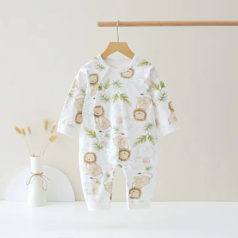 婴幼儿四季偏开连体服哈衣