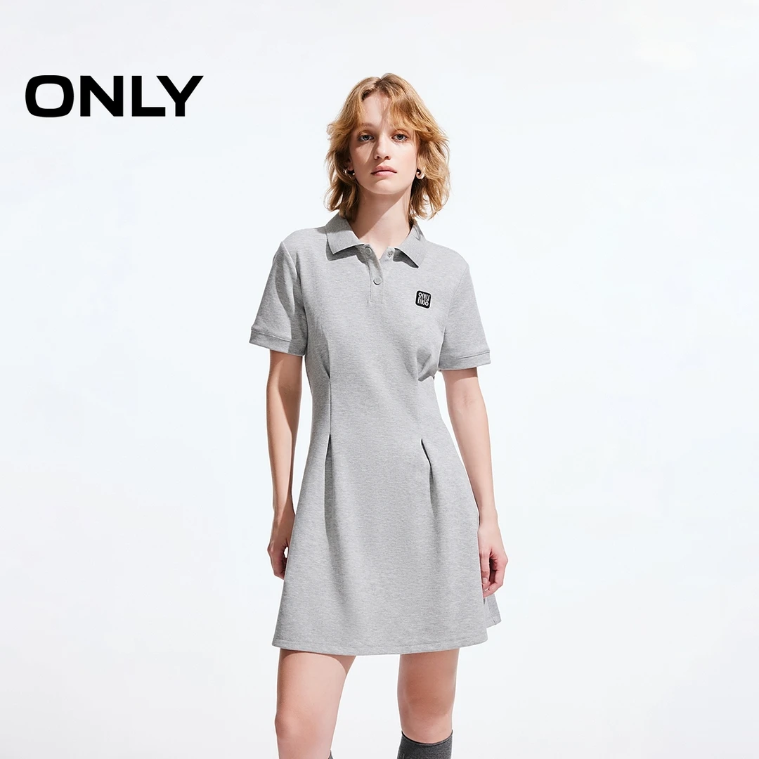 ONLY夏季复古显瘦POLO领短裙连衣裙女休闲老钱风松弛感|125161003