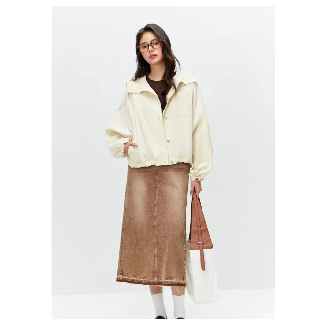 ONLY新款潮流宽松抽绳半高领短款外套女|123336016