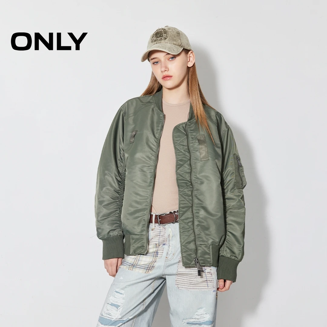 ONLY秋季街头风宽松显瘦夹克服外套女酷飒风女装高级感|125136023