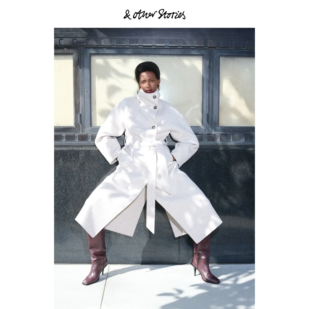 羊毛混纺漏斗领大衣2024秋新款 ＆ Other Stories 1237975003