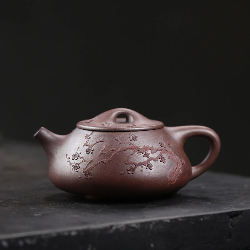 大吉羊柴烧 宜兴紫砂壶茶壶 本山绿泥暗香满瓢250ml庄杰