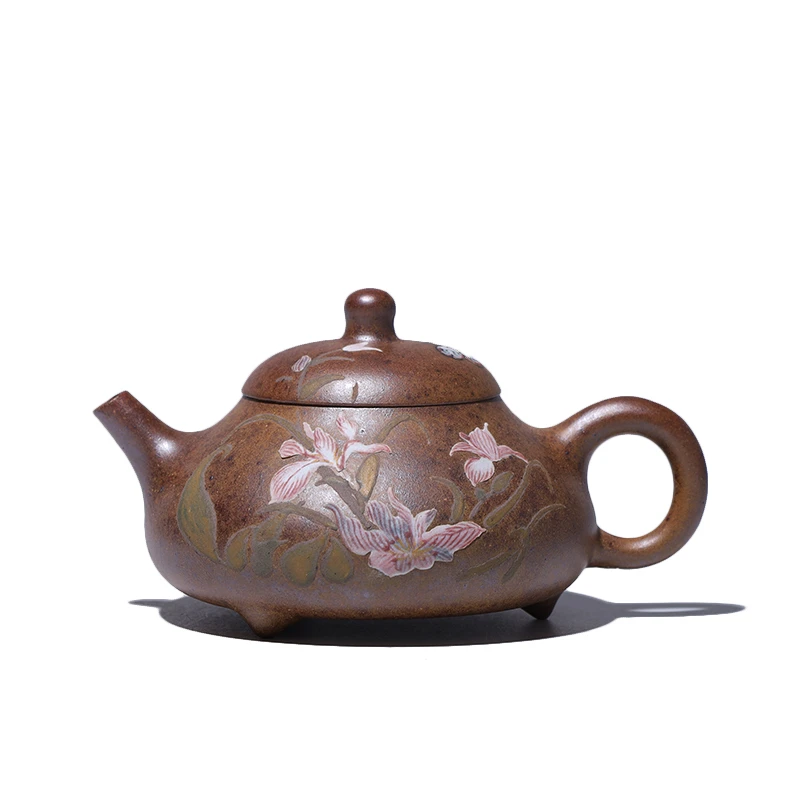 大吉羊柴烧 宜兴紫砂壶茶壶 原矿本山绿泥彩虹之玉140ml徐雅