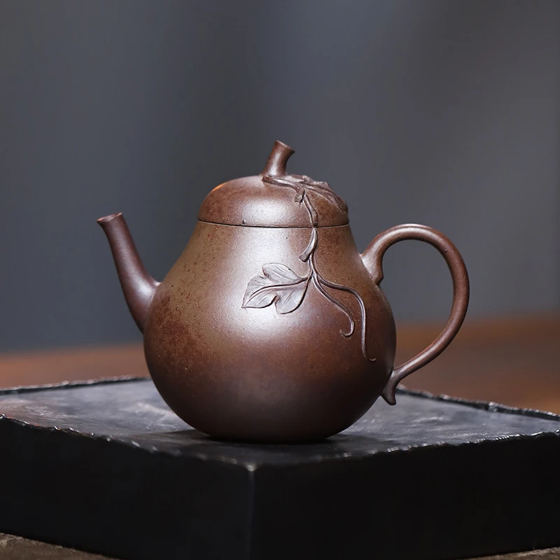 大吉羊柴烧 宜兴紫砂壶茶壶 原矿本山绿泥梨园芬芳150ml庄勤英