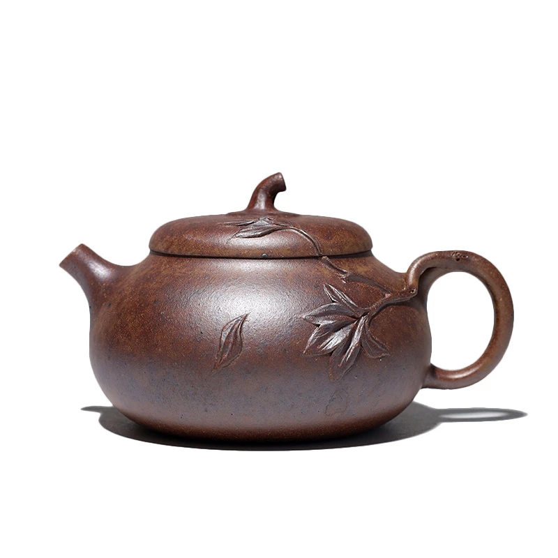 大吉羊柴烧 宜兴紫砂壶茶壶 原矿本山绿泥落苏120ml徐雅