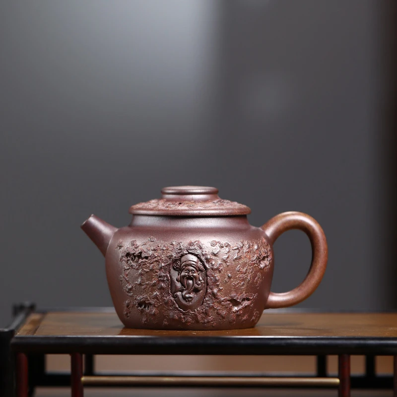 大吉羊柴烧 宜兴紫砂壶 原矿本山绿泥笑口常开180ml庄泽明