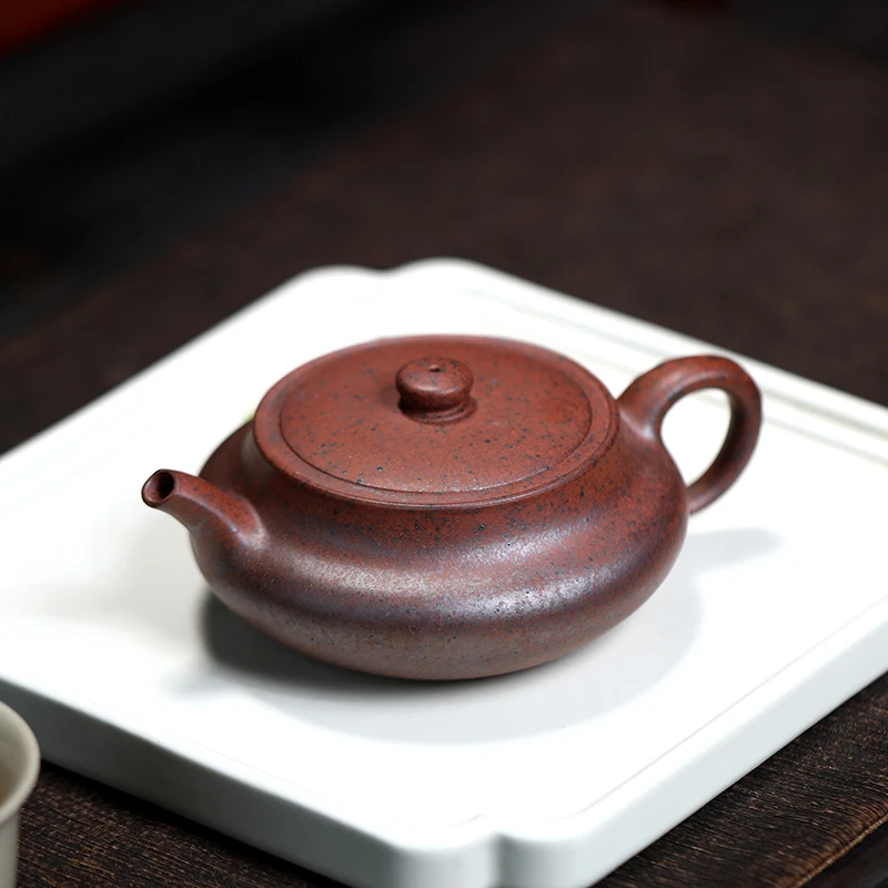 大吉羊柴烧 宜兴紫砂壶茶壶 原矿铁砂泥桑盘130ml庄杰