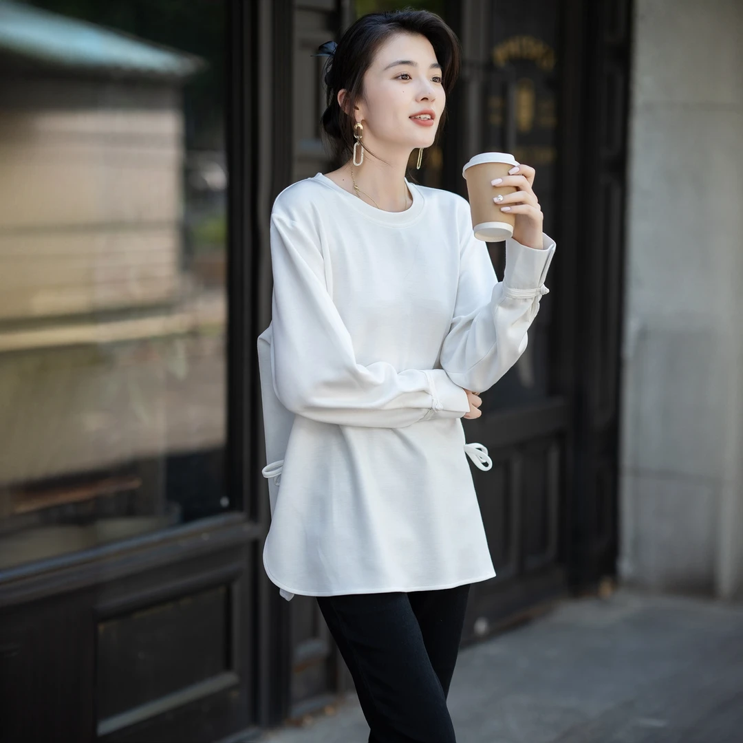 赊月休闲卫衣卫衣女秋季新款气质时髦减龄宽松卫衣卫衣长袖上衣女