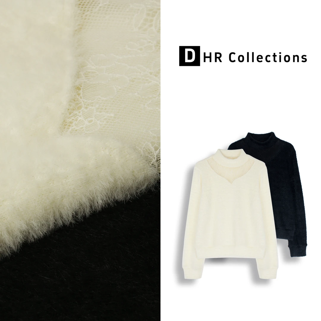 DHR COLLECTTIONS豆豆【蕾丝】冬季厚款毛绒长袖打底女-D770