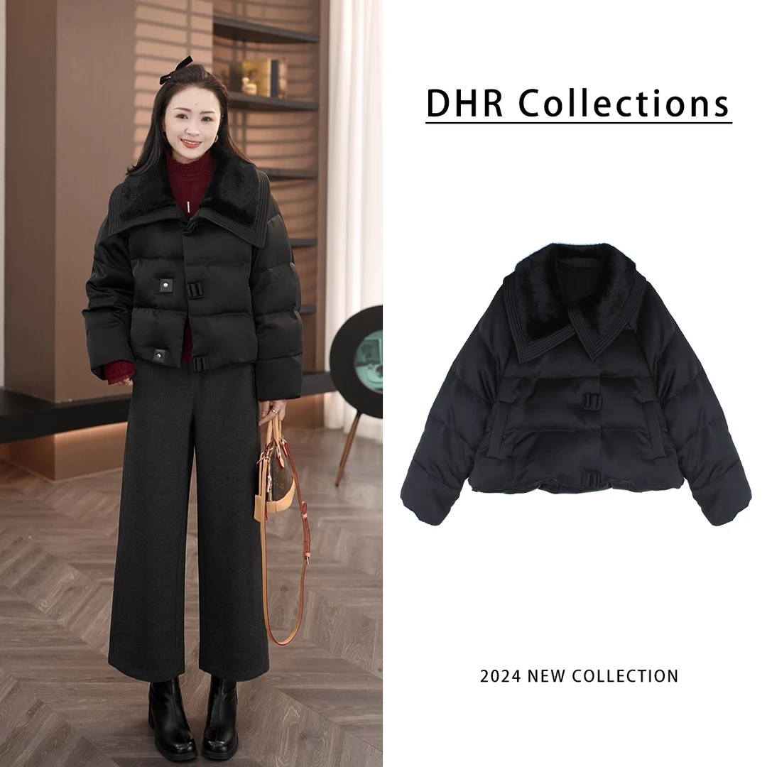 DHR COLLECTTIONS豆豆【新年战袍】冬季厚款毛领保暖羽绒服女D2Y320