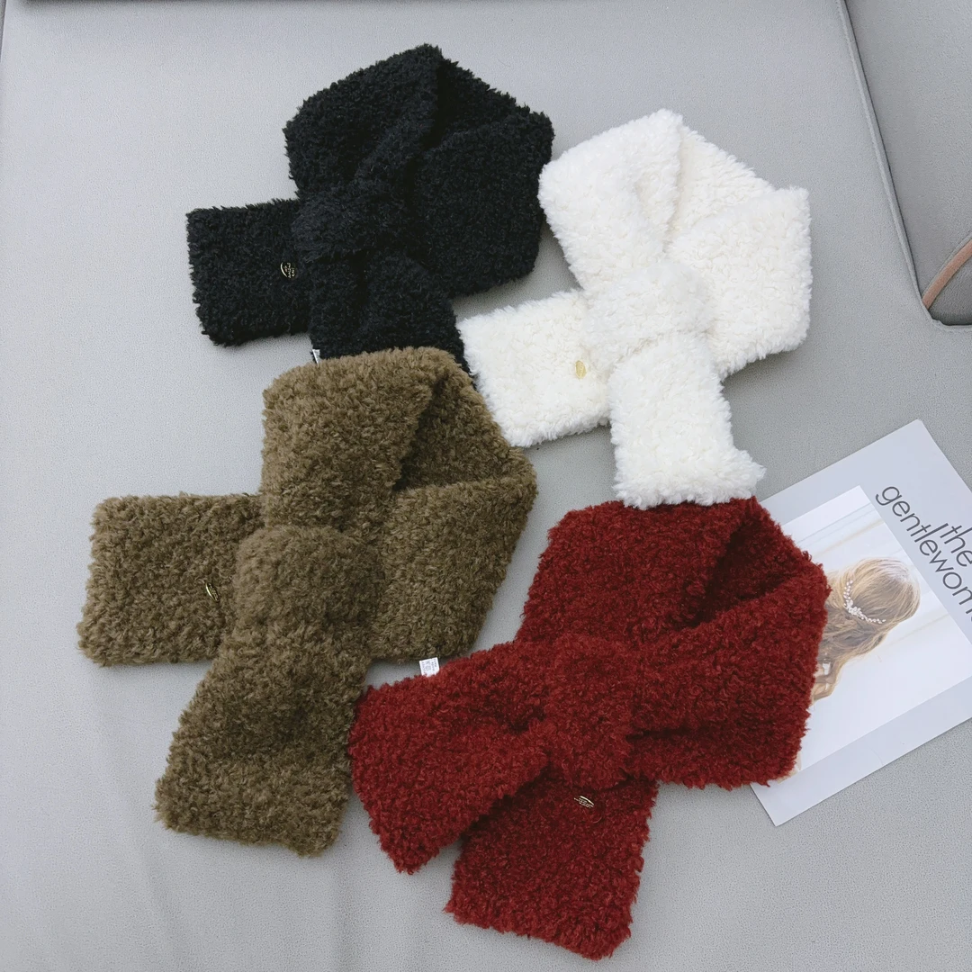 DHR COLLECTTIONS豆豆 冬季厚款时尚百搭毛毛围巾女-DWje0300150