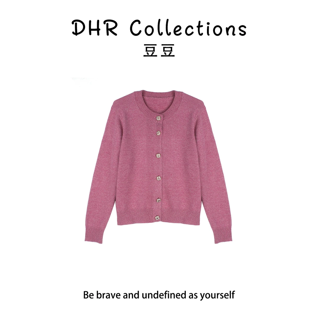 DHR COLLECTTIONS豆豆【新贵少女】秋冬圆领毛衣针织开衫女-D39002