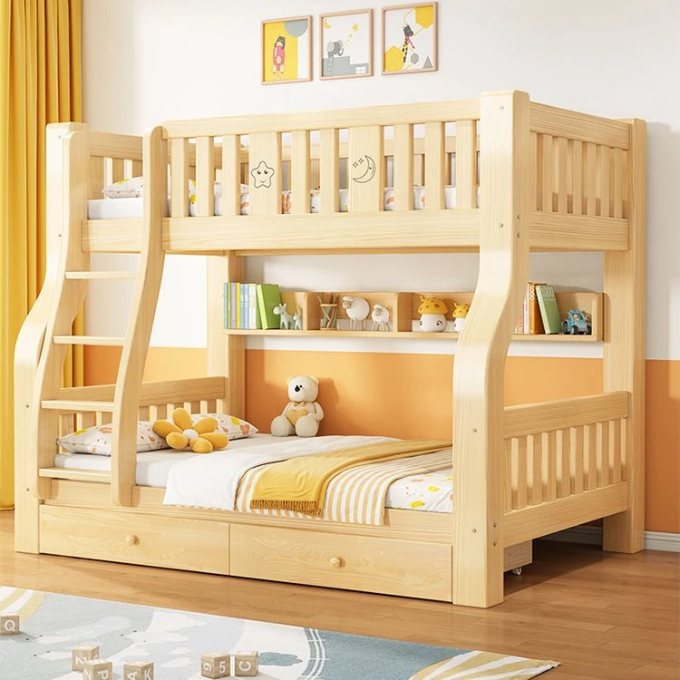 上下床双层儿童高低铺全实木多功能组合松木两层床子母床