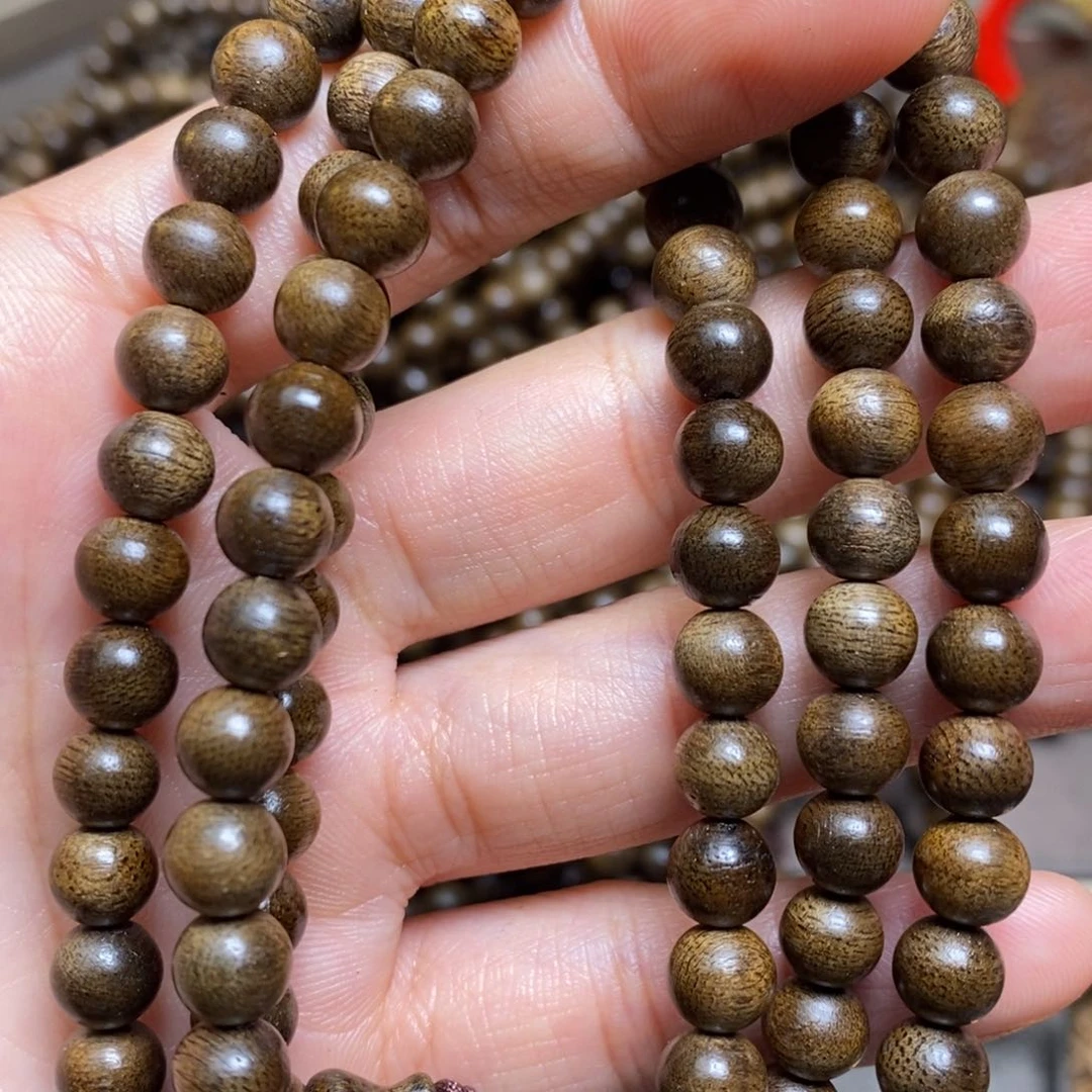 沉香手串越南芽庄绿棋玉化06×108