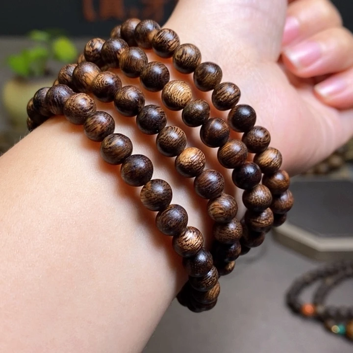 沉香手串越南芽庄雷白棋楠0.6✖️108