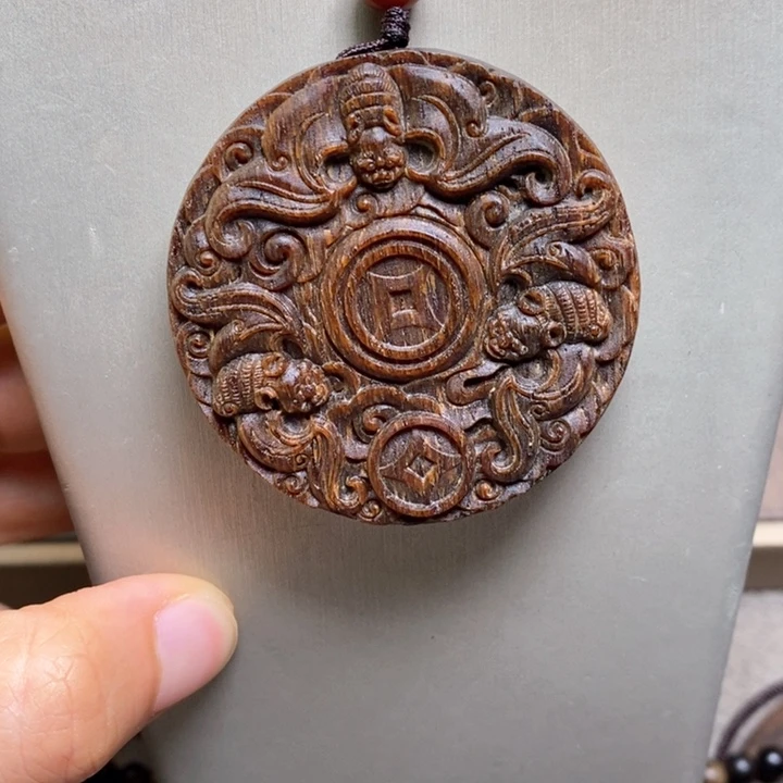 沉香木手串越南芽庄白棋楠玉化吊坠