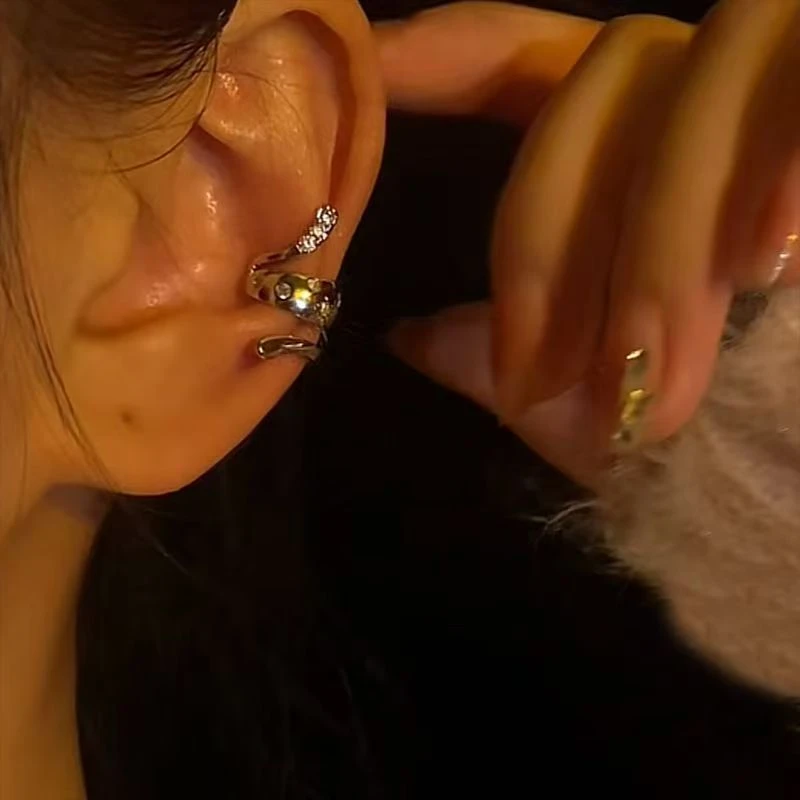 铜合金合成锆石耳饰 无耳洞耳夹小众简约个性ins冷淡风百搭经典