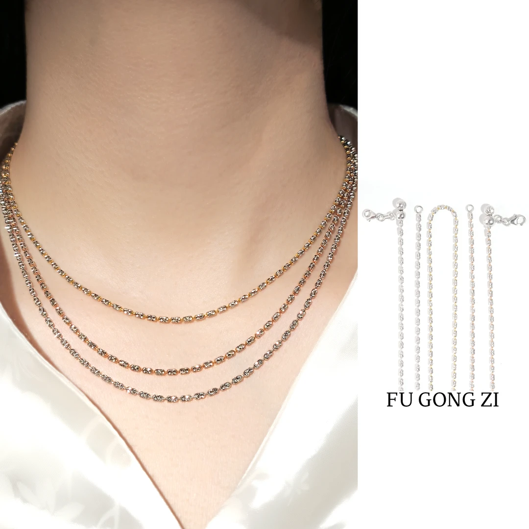 【福公子藏品】-18K粗意式全拉伸链项链-多样性一件发货-35-264