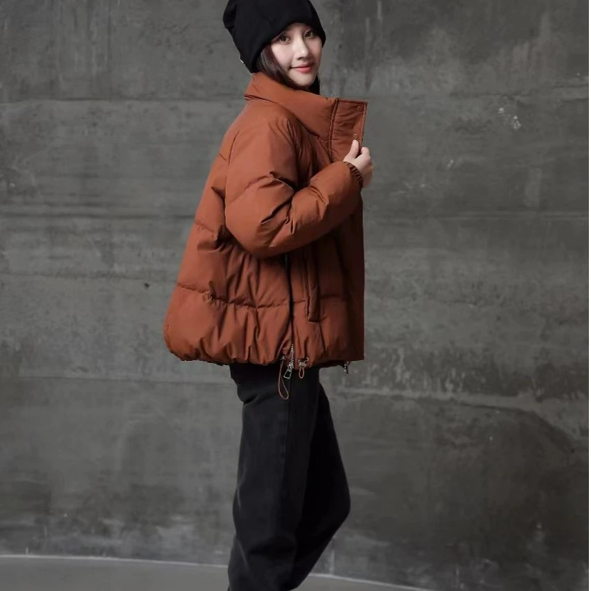 2315短款羽绒服休闲时尚百搭女士宽松加厚保暖冬季韩版立领羽绒服