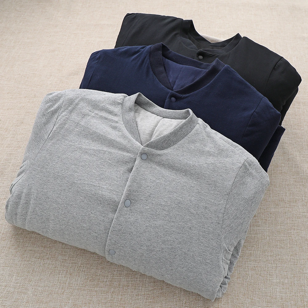 新纯棉花男士内胆棉袄爸爸保暖贴身棉服中老年加厚内外穿棉衣冬季