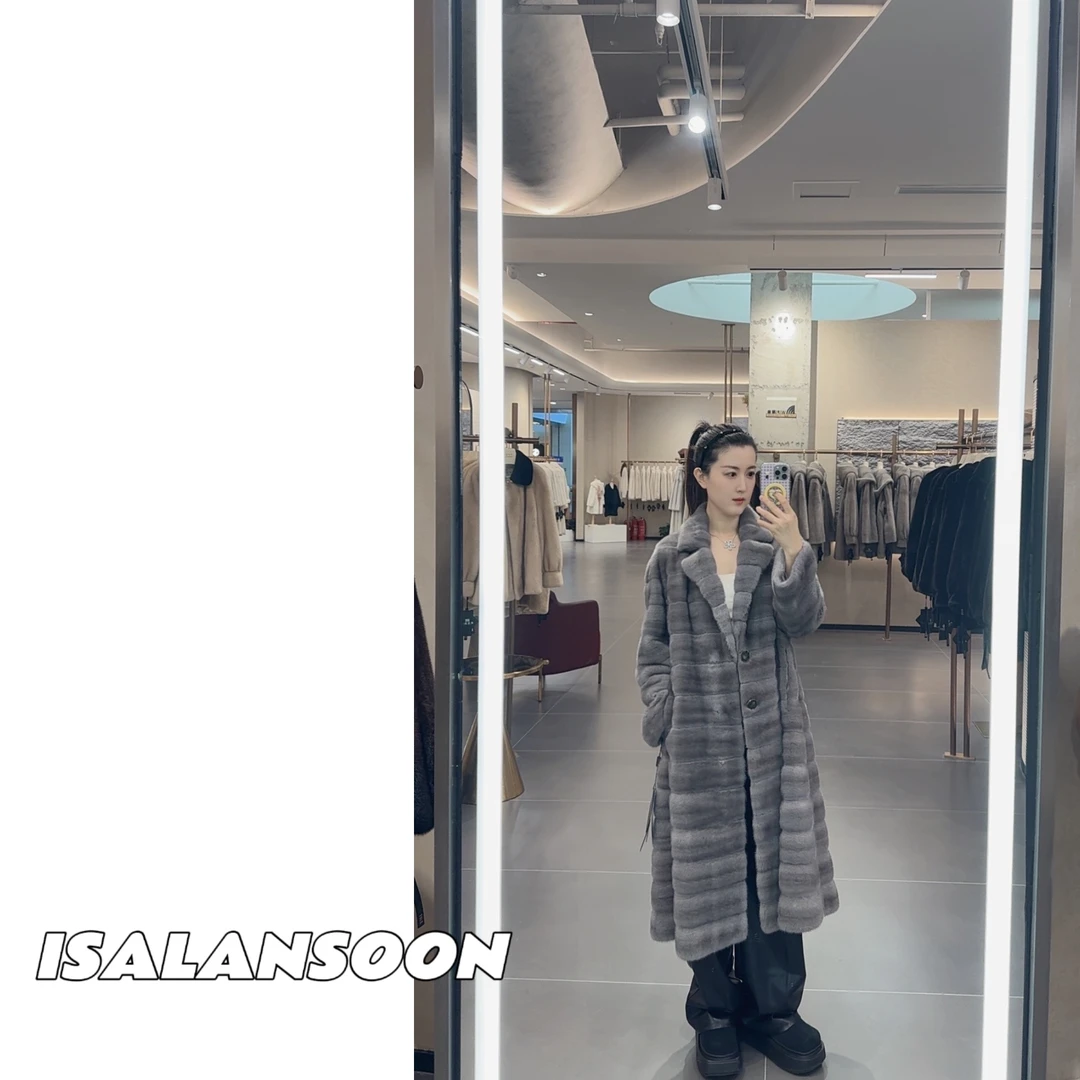 [ISALANSOON]"December NEW"2024秋冬新款貂皮外套-2352