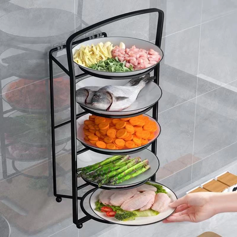 厨房备菜置物架多功能配菜盘碗碟收纳架多层神器壁挂台面放菜架子