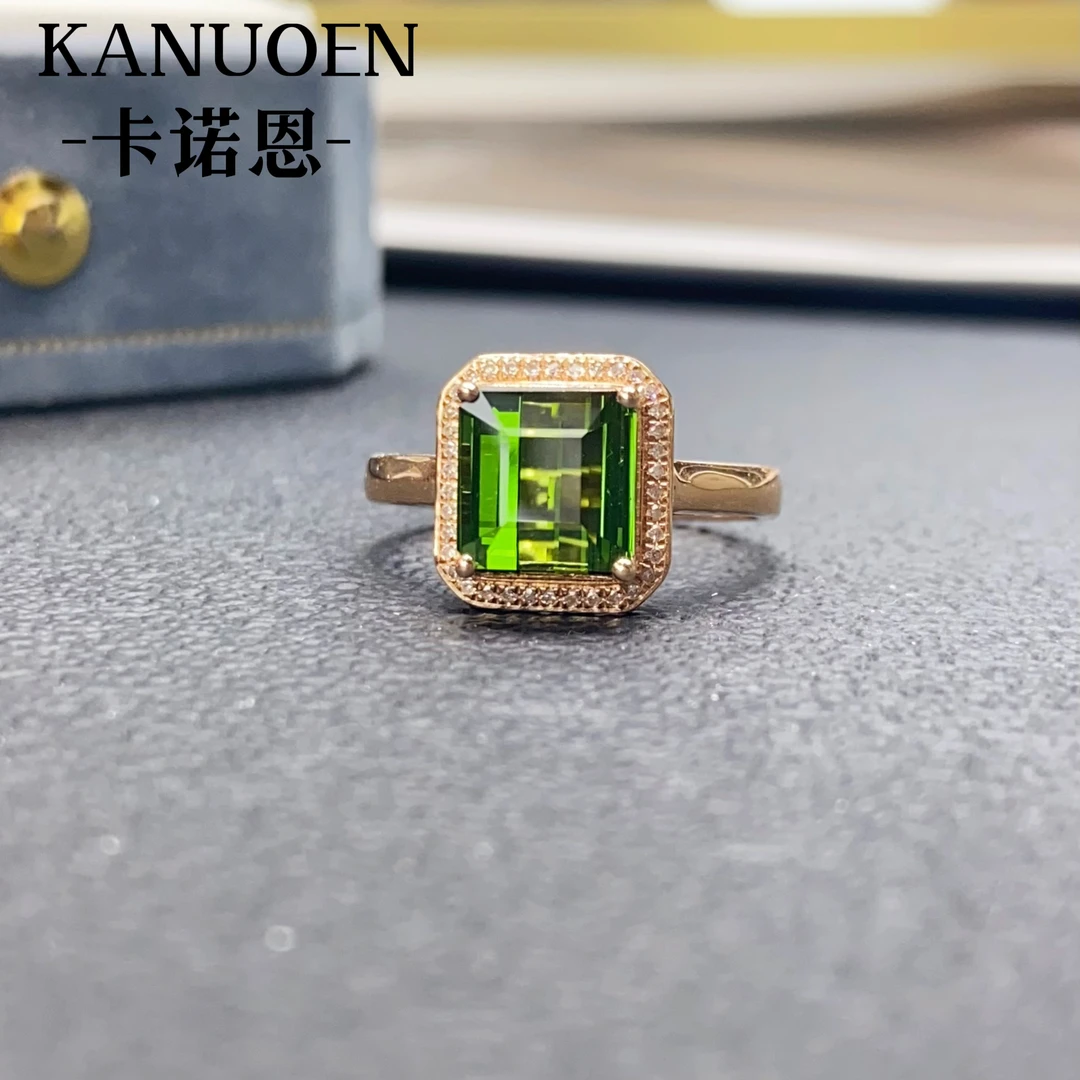 卡诺恩彩宝18k镶嵌钻石天然碧玺戒指时尚气质高雅