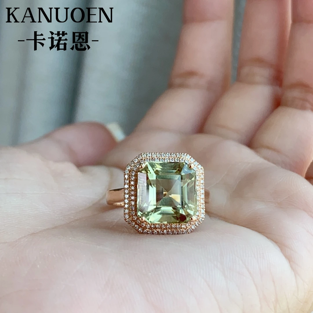 卡诺恩彩宝18k镶嵌钻石天然碧玺戒指时尚气质高雅