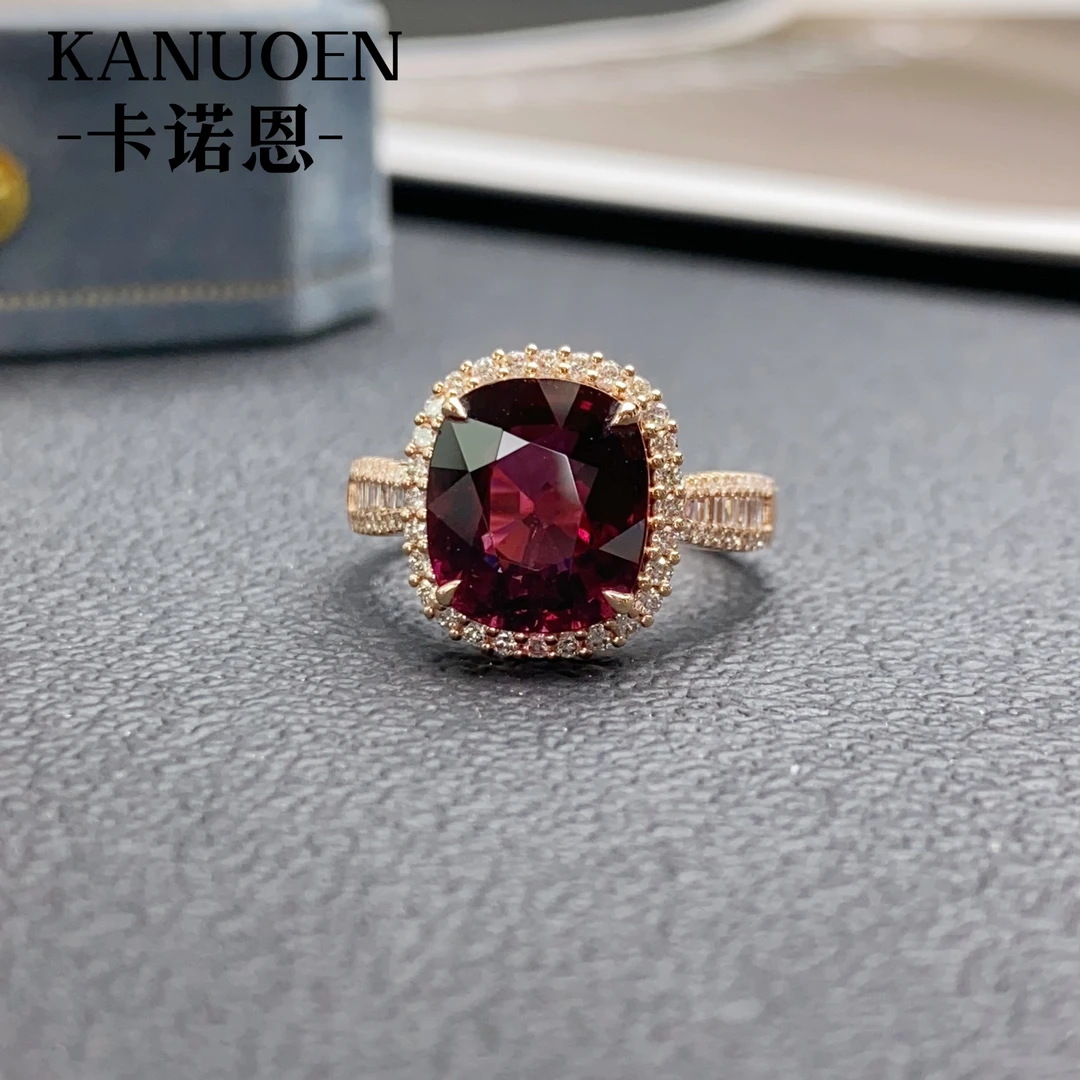 卡诺恩彩宝18k镶嵌钻石天然碧玺戒指时尚气质高雅