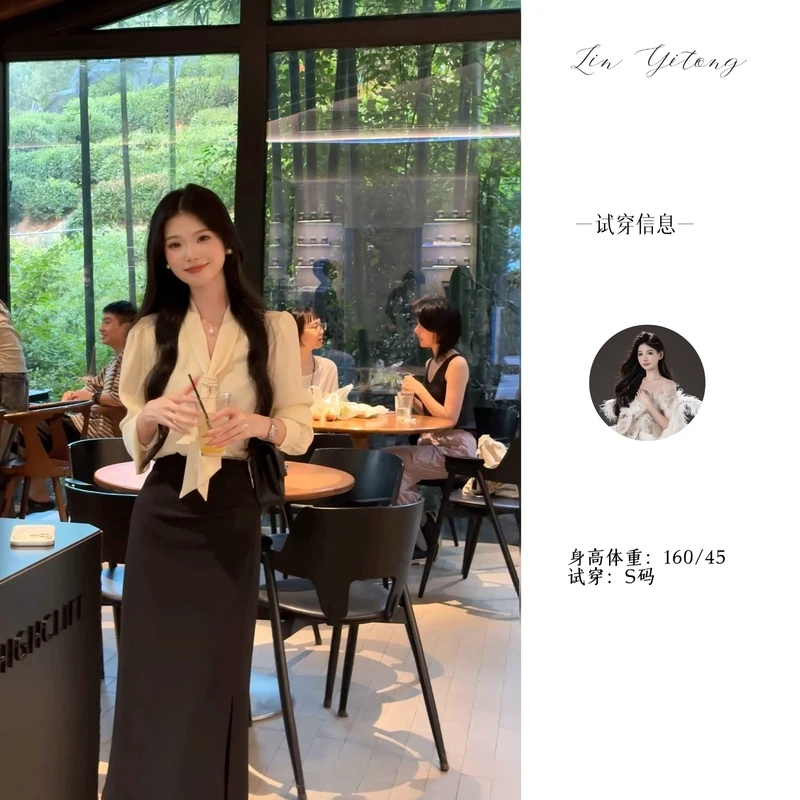 【木冉】【高光派对】气质高腰时尚中长款显瘦半身裙4QKZB6799