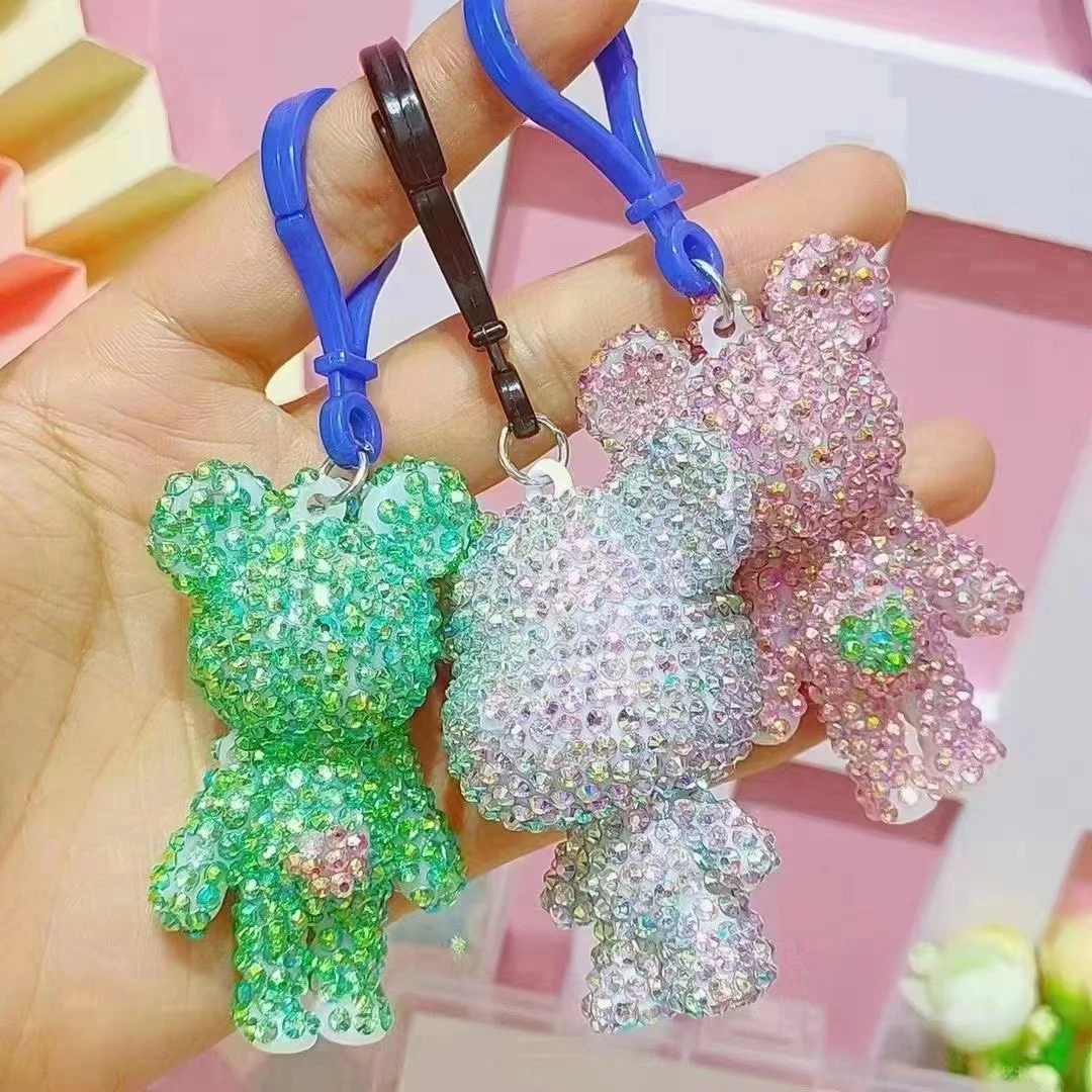 【DIY暴力点钻熊】儿童创意手工钻石黏贴画 暴力熊钥匙扣满钻装饰画