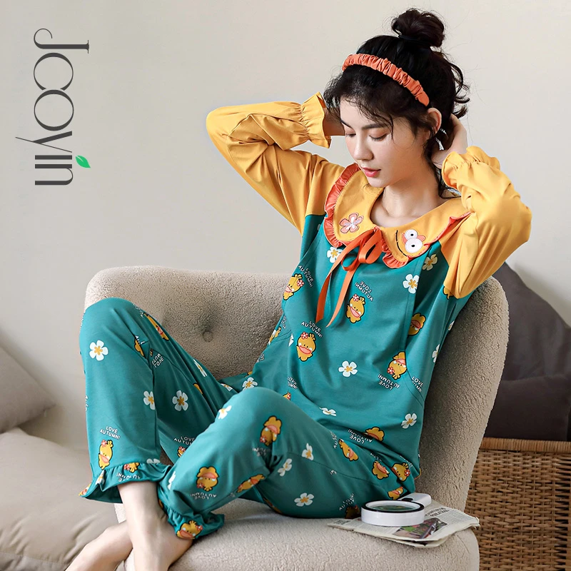 娇银可爱小鸭纯棉月子服孕妇哺乳睡衣春秋季产后产妇家居服套装冬