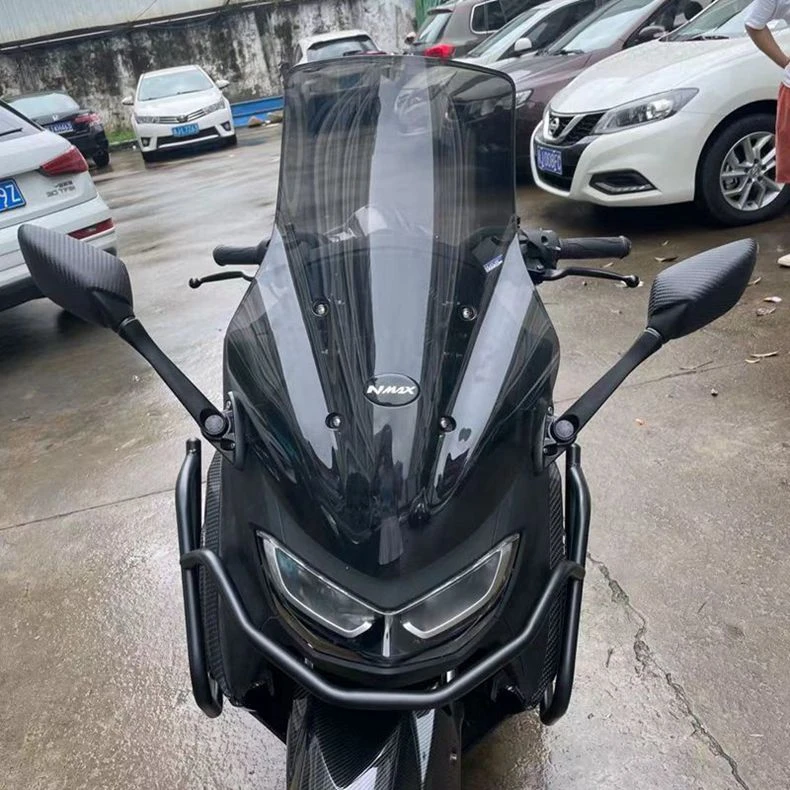 适用2020-2024雅马哈NMAX155改装风挡 nmax155挡风玻璃后视镜前移